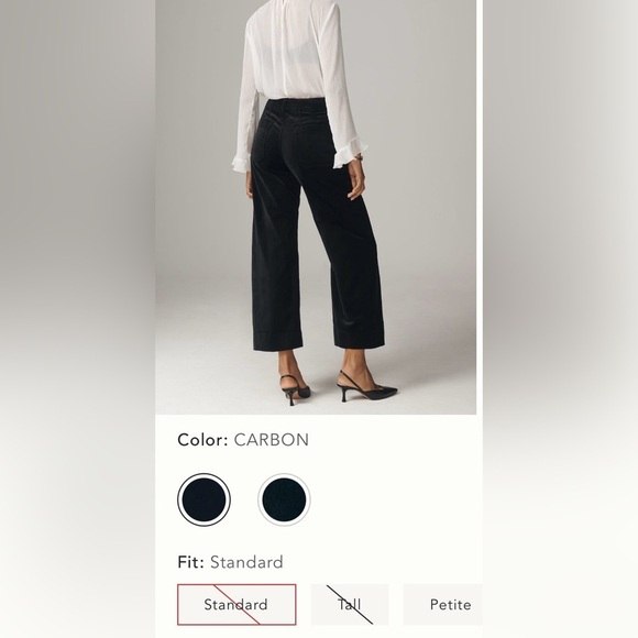 Anthropologie The Colette Cropped Wide-Leg Pants in Velvet Size 31 NWT - Picture 3 of 15